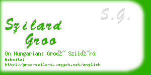 szilard groo business card